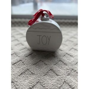 RAE DUNN "JOY" HOME DECOR ORNAMENT TABLE DISPLAY BALL FARM‎ WHITE